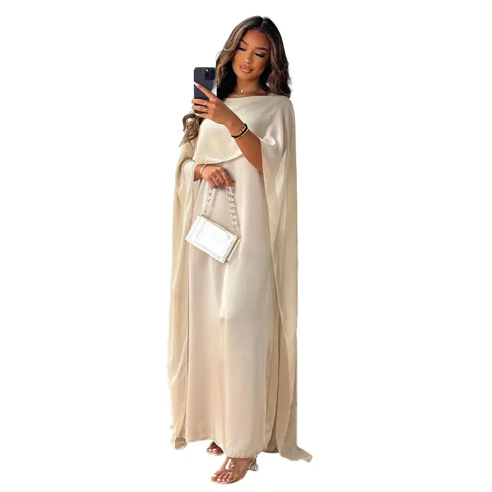 Chiffon Dress for Women Temperament O-neck Long Dress High Waist Party Muslim Dress Women Dubai Abayas Evening Dresses Vestidos 22