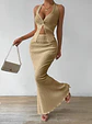 Tuularose White Long Skirt Two Piece Summer Sexy Twist Lace-up Vest Top Tight Long Skirt Set Elegant 2025 Female Long Dress Sets - thumbnail 21