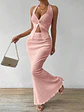 Tuularose White Long Skirt Two Piece Summer Sexy Twist Lace-up Vest Top Tight Long Skirt Set Elegant 2025 Female Long Dress Sets - thumbnail 26