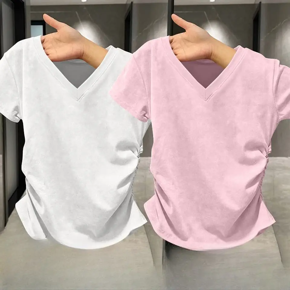 New summer women's American sexy top looks slim and high-end spicy girl short sleeved T-shirt   aesthetic clothes women clothing 5