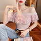 Sexy Ladies Tops Summer Blouse for Women 2024 Blusas Mujer De Moda Patchwork Lace Ruffles Blouses Tunic Sweet Knitted Shirts - thumbnail 3