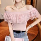 Sexy Ladies Tops Summer Blouse for Women 2024 Blusas Mujer De Moda Patchwork Lace Ruffles Blouses Tunic Sweet Knitted Shirts - thumbnail 10