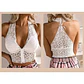Summer Plus Size Sexy Hot Crop Top for Woman Deep V Neck Embroidery White Lace Y2k Tops Summer Sleeveless Female Clothing - thumbnail 13
