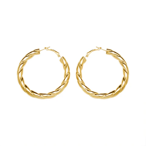 Luxury 18K Gold Earrings for Women Nuo Exaggerated Hollow Design with Titanium Steel Plating Stainless Steel Jewelry