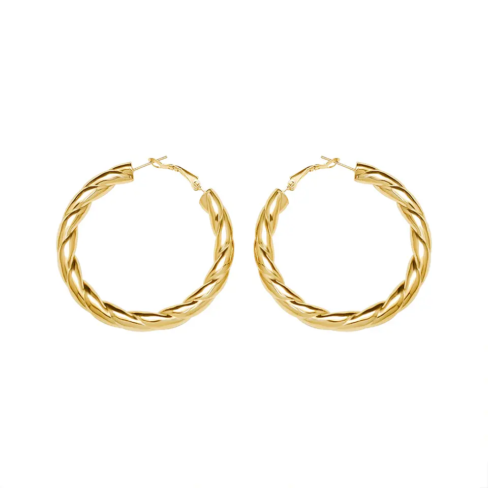Luxury 18K Gold Earrings for Women Nuo Exaggerated Hollow Design with Titanium Steel Plating Stainless Steel Jewelry 1