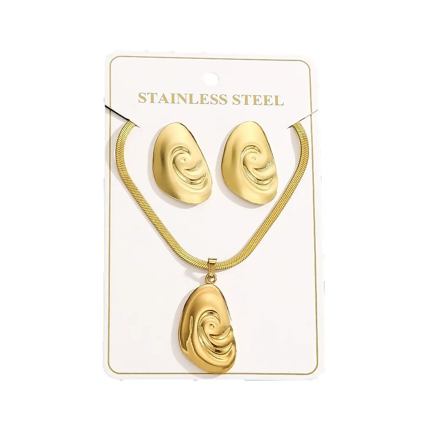 European American Hot Sale 18k Gold Stainless Steel Geometric Stud Earrings High-end Niche Instagram Women's Trendy Cross-border 5