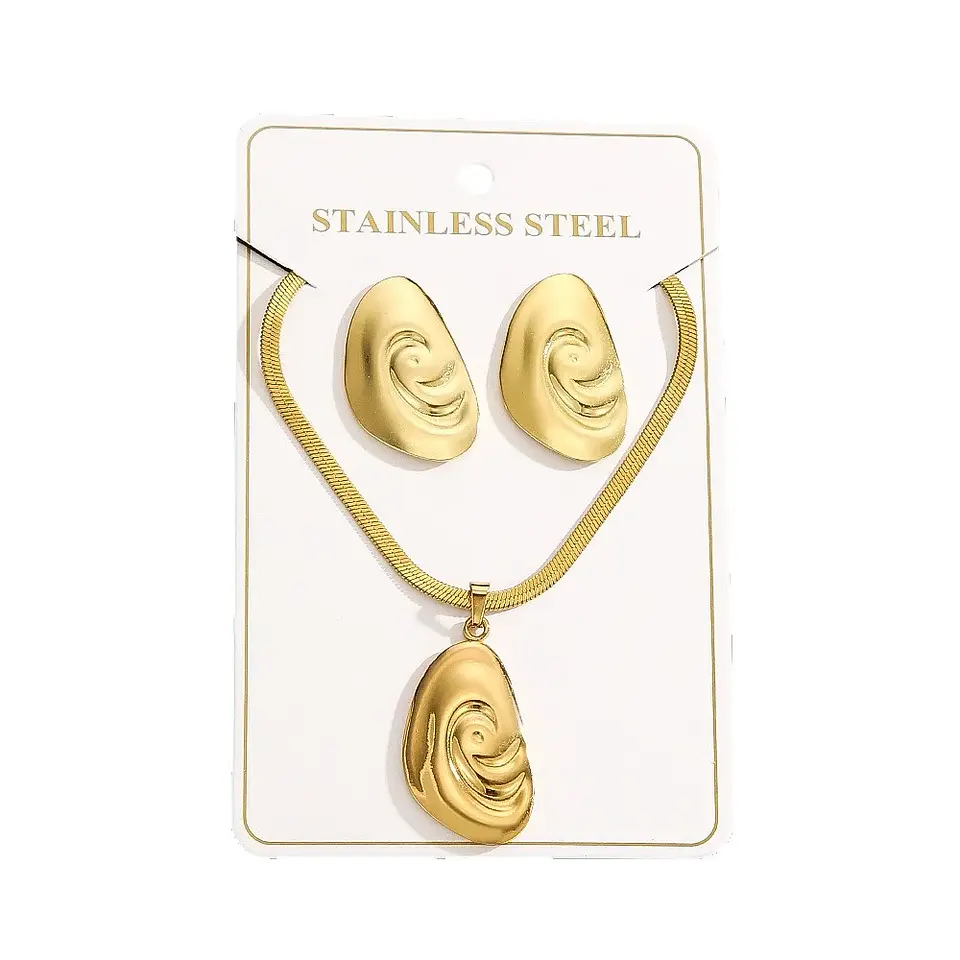 European American Hot Sale 18k Gold Stainless Steel Geometric Stud Earrings High-end Niche Instagram Women's Trendy Cross-border 5