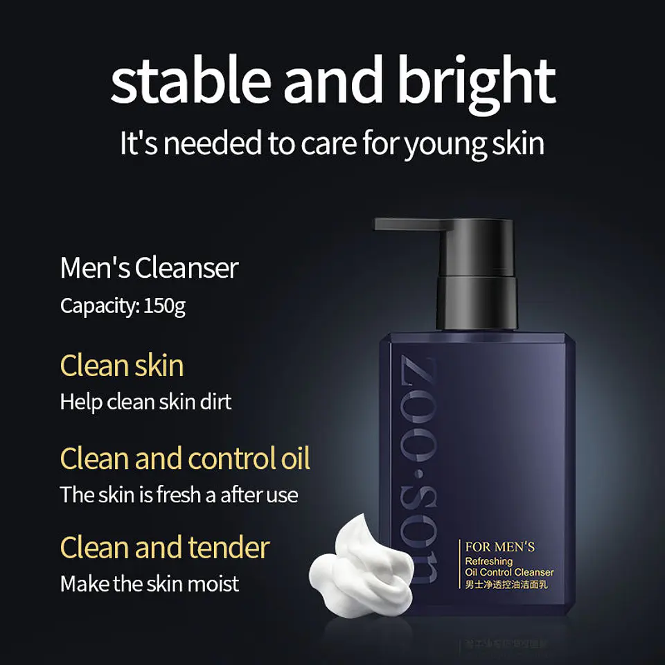 ZOO·SON® For Men's Refreshing 3-Piece Skincare Set (Cleanser + Toner + Emulsion) 6
