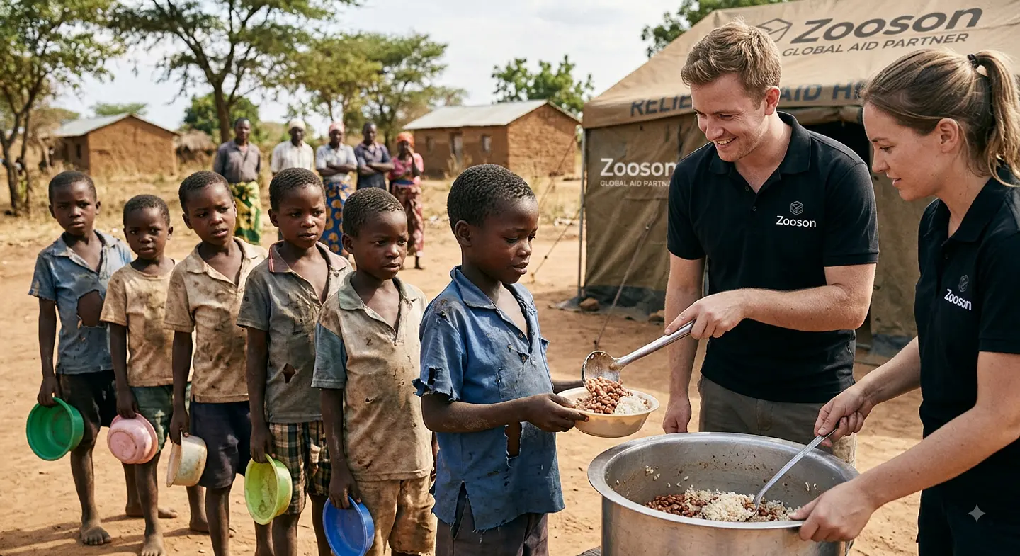 ZooSon Cares emergency $1 meal relief campaign for Africa and Burma refugees