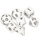 Set de 7 Dados Poliédricos Opacos Chessex RPG - Color Blanco/Negro 2