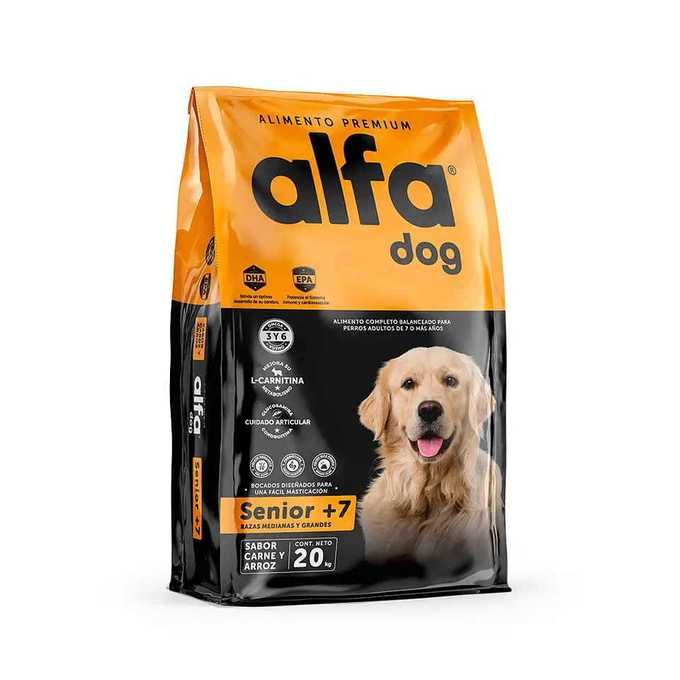 Alfa Dog Senior - 20 kg - Carne y arroz 1