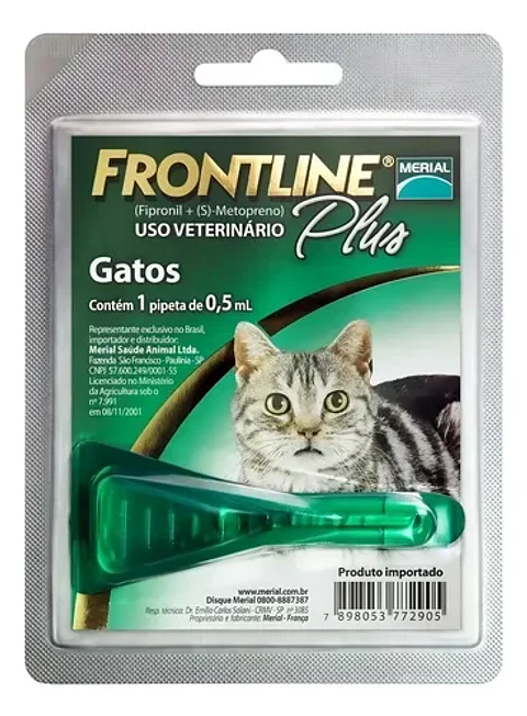 Frontline Plus Gatos - Solución contra pulgas, larvas