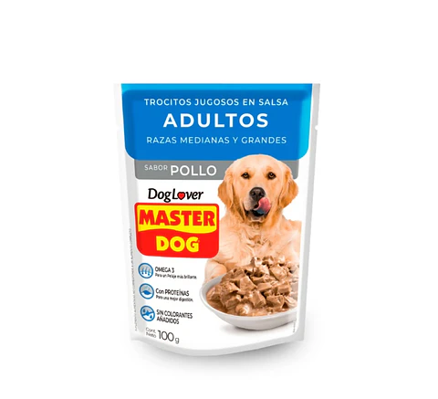 Trocitos jugosos perro adulto sabor pollo 100g