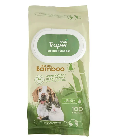Toallitas Húmedas Eco Traper Tela de Bambú de 100 unidades
