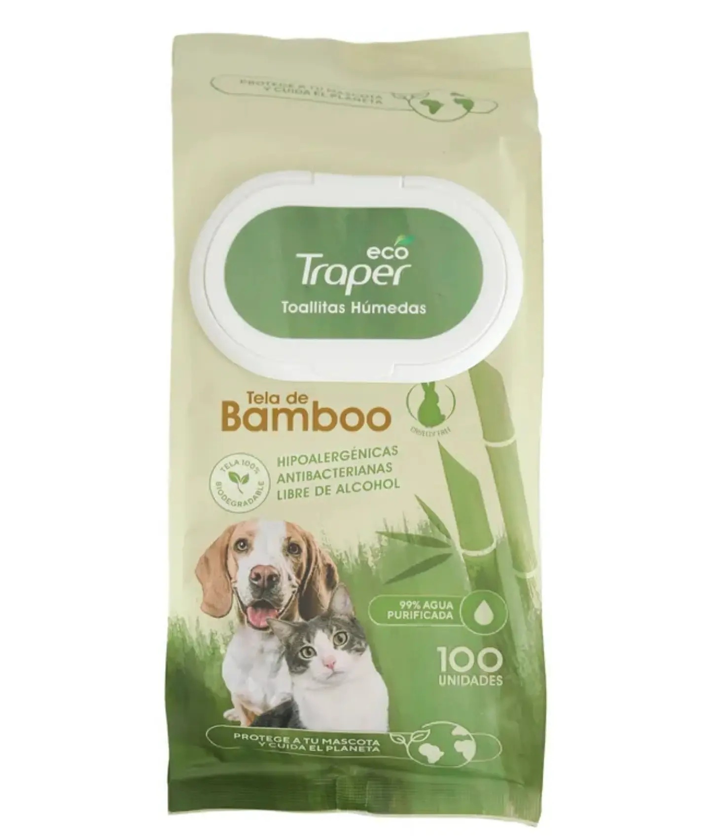 Toallitas Húmedas Eco Traper Tela de Bambú de 100 unidades 1
