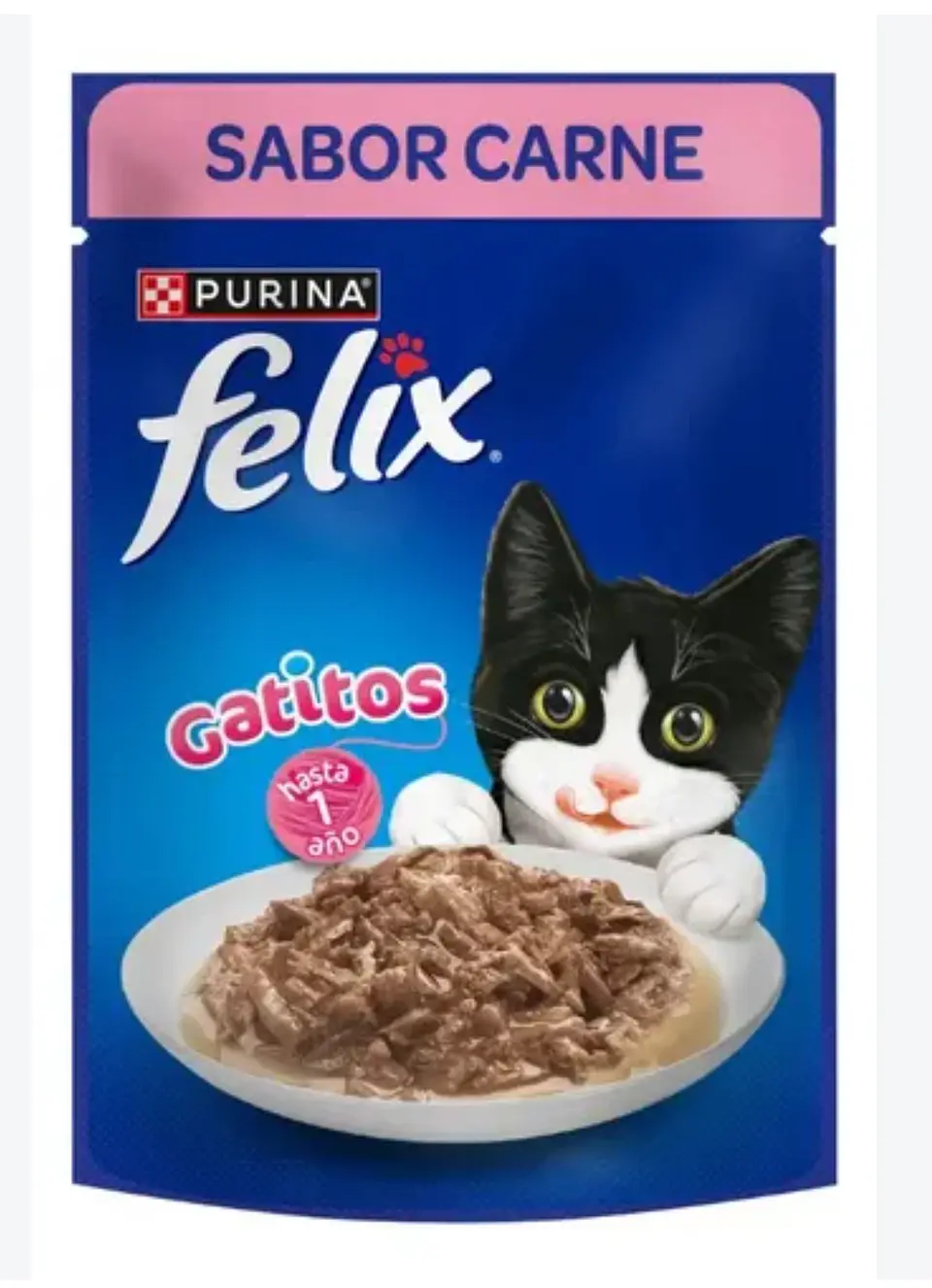 Purina Felix Gatitos Sabor Carne de 85 g. 1