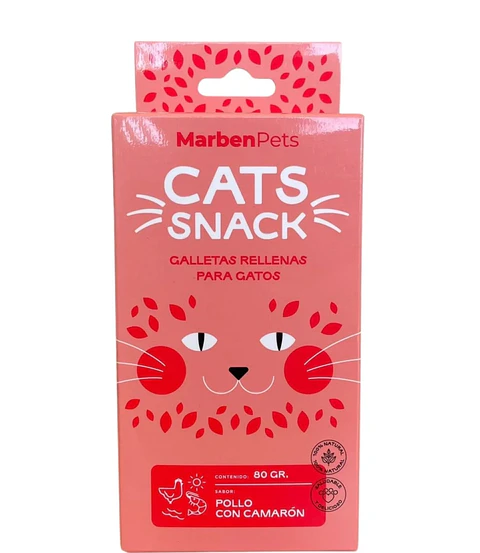 Cats Snack Galletas Rellenas de Pollo con Camarón (80 g)