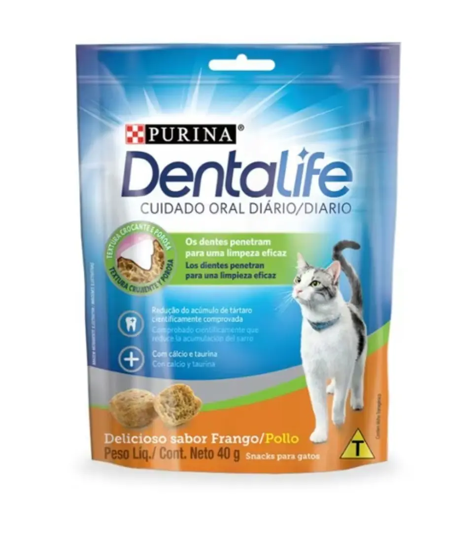 Purina Dentalife Cuidado Oral Diario para Gatos sabor a pollo en presentación de 40 g. 1