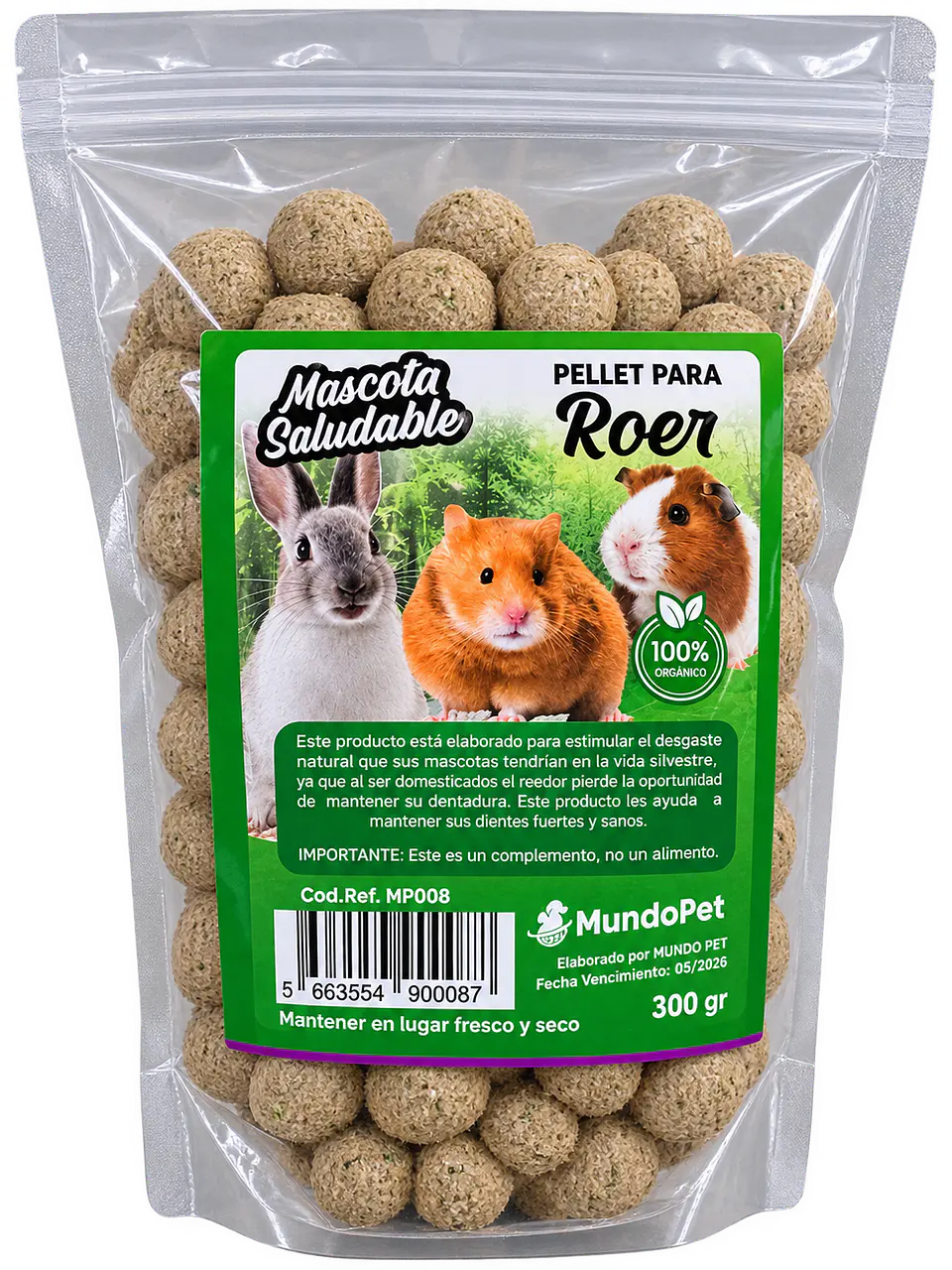 Pellet para roedor 300gr 1