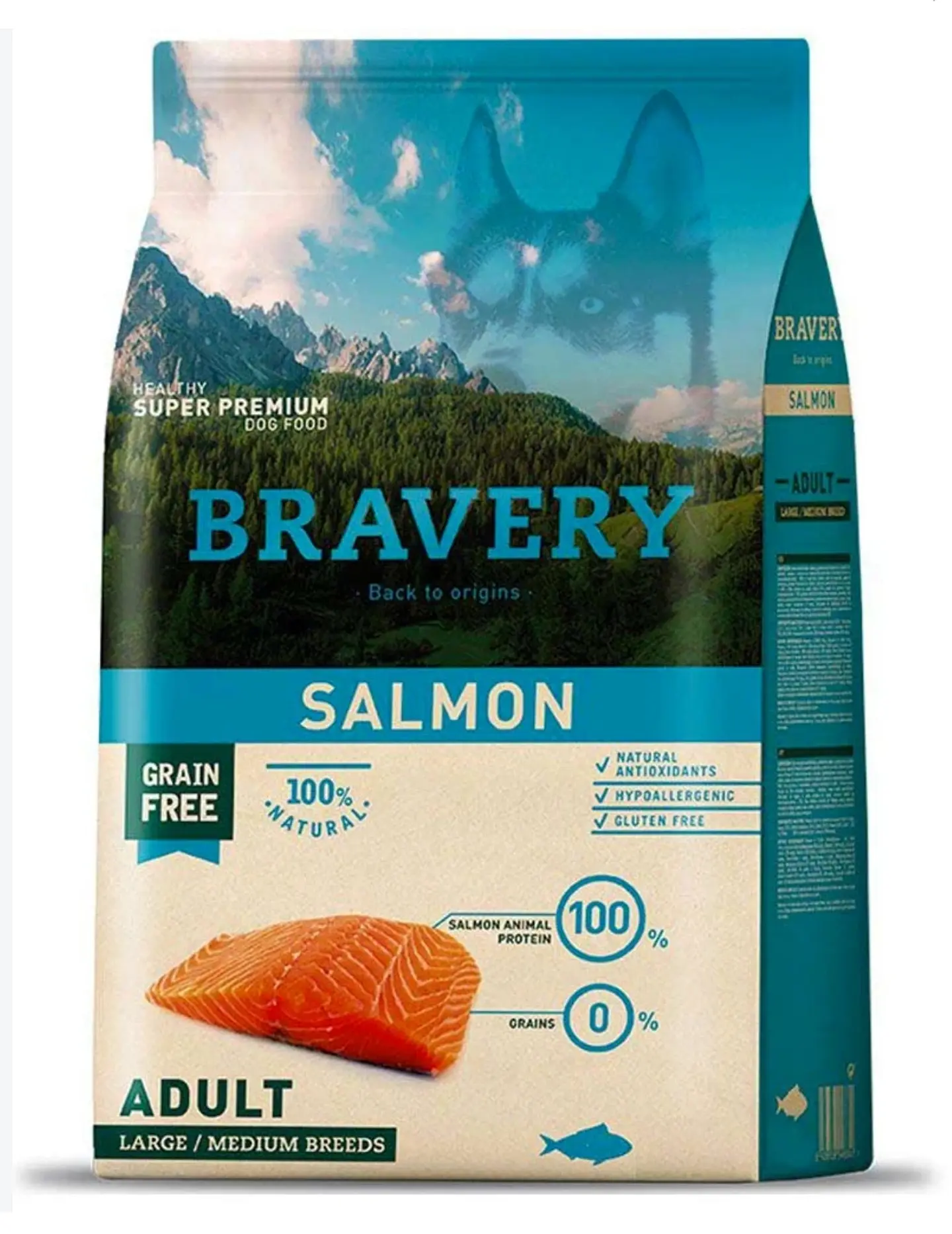 Bravery Salmón para Perros Adultos de Razas Medianas y Grandes 4kg 1