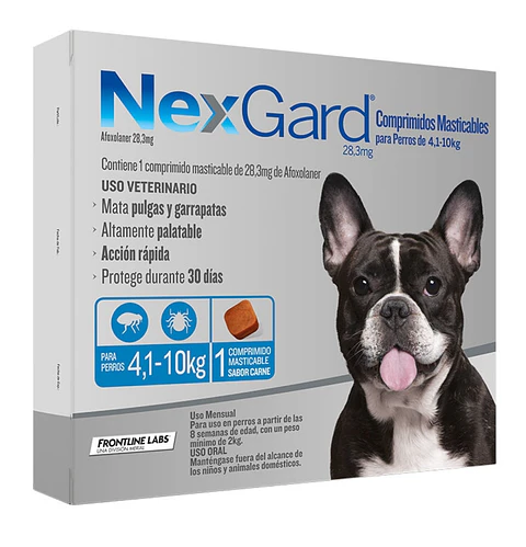 NexGard Comprimidos Masticables para perros de 4,1 a 10 kg de 1 comprimido 