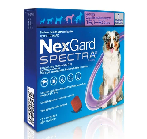 antiparasitario masticable para perros NexGard Spectra 15,1 a 30 kg 