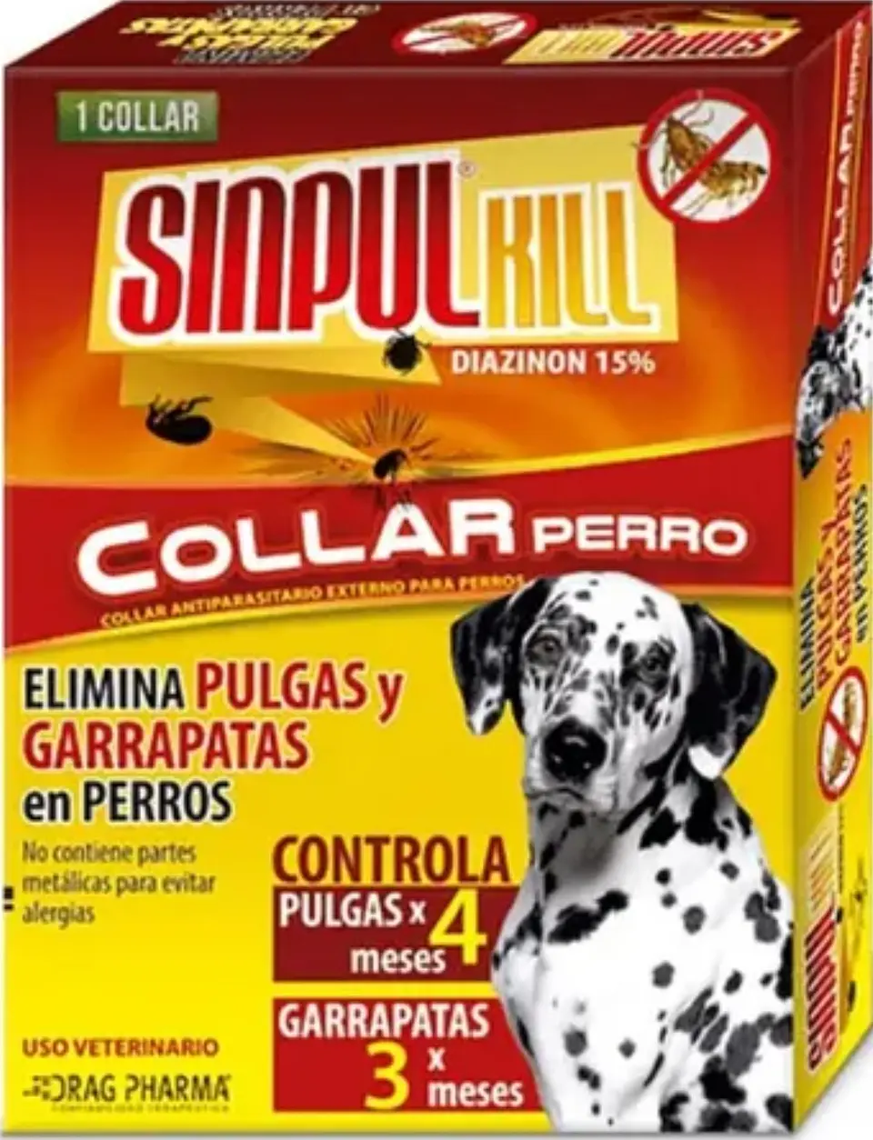 SINPULKILL Collar Perro antiparasitario externo para caninos 1