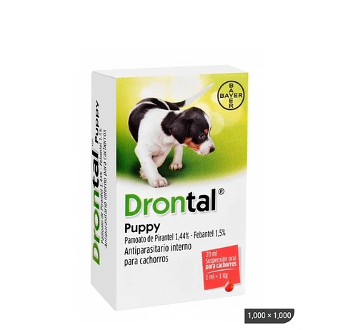 Drontal Puppy un antiparasitario interno en suspensión oral para cachorros.