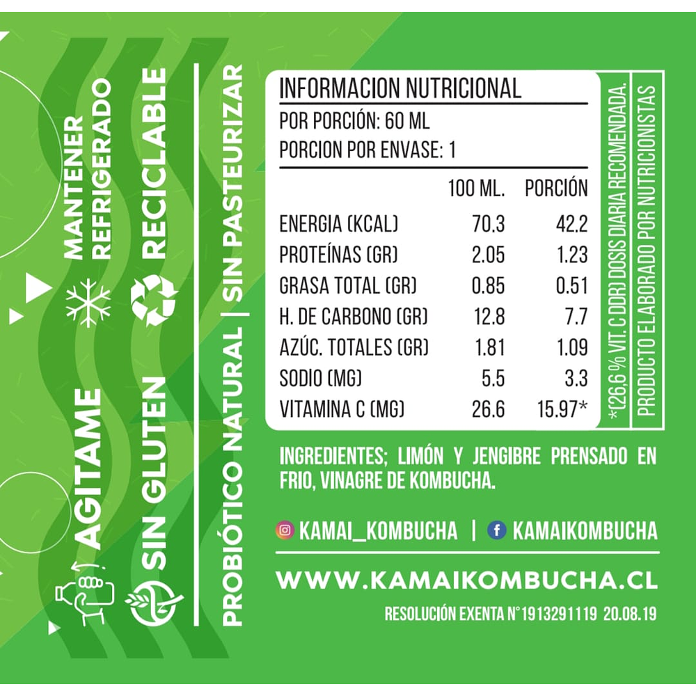 6 unidades Kamai shot jengibre