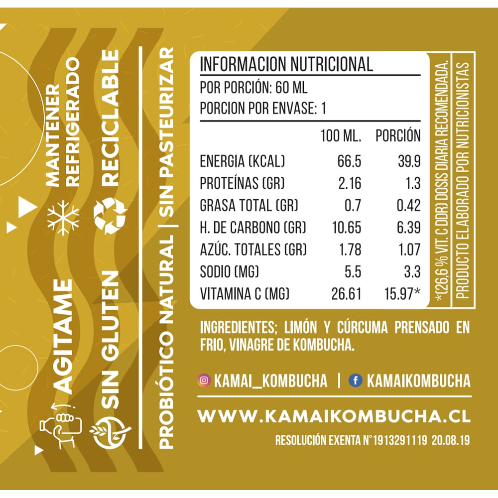 6 unidades Kamai shot cúrcuma 