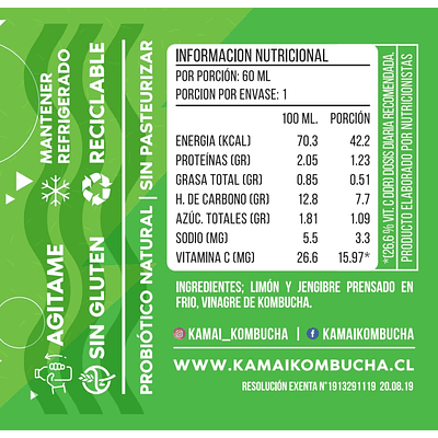 12 unidades jengibre/ cúrcuma Kamai shots
