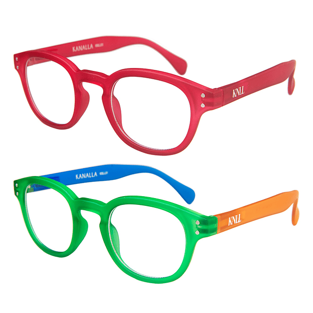 Pack 2 Lentes de Lectura Filtro Luz Azul y UV mod Folie Verde/ Rojo