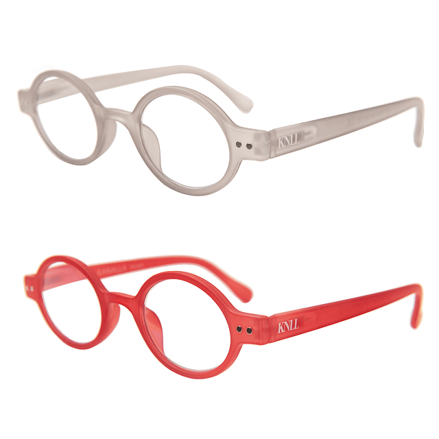 Pack 2 Lentes de Lectura Filtro Luz Azul y UV mod Elegant Gris / Rojo