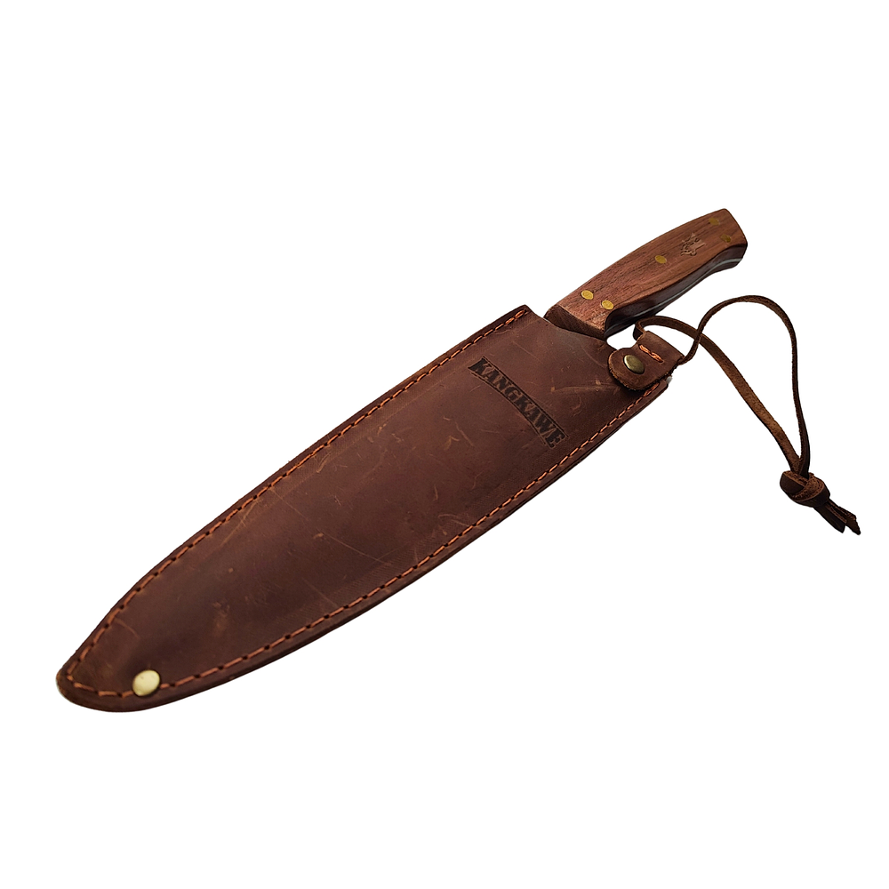 CUCHILLO 8" PARRILLERO C/FUNDA CUERO CAFÉ