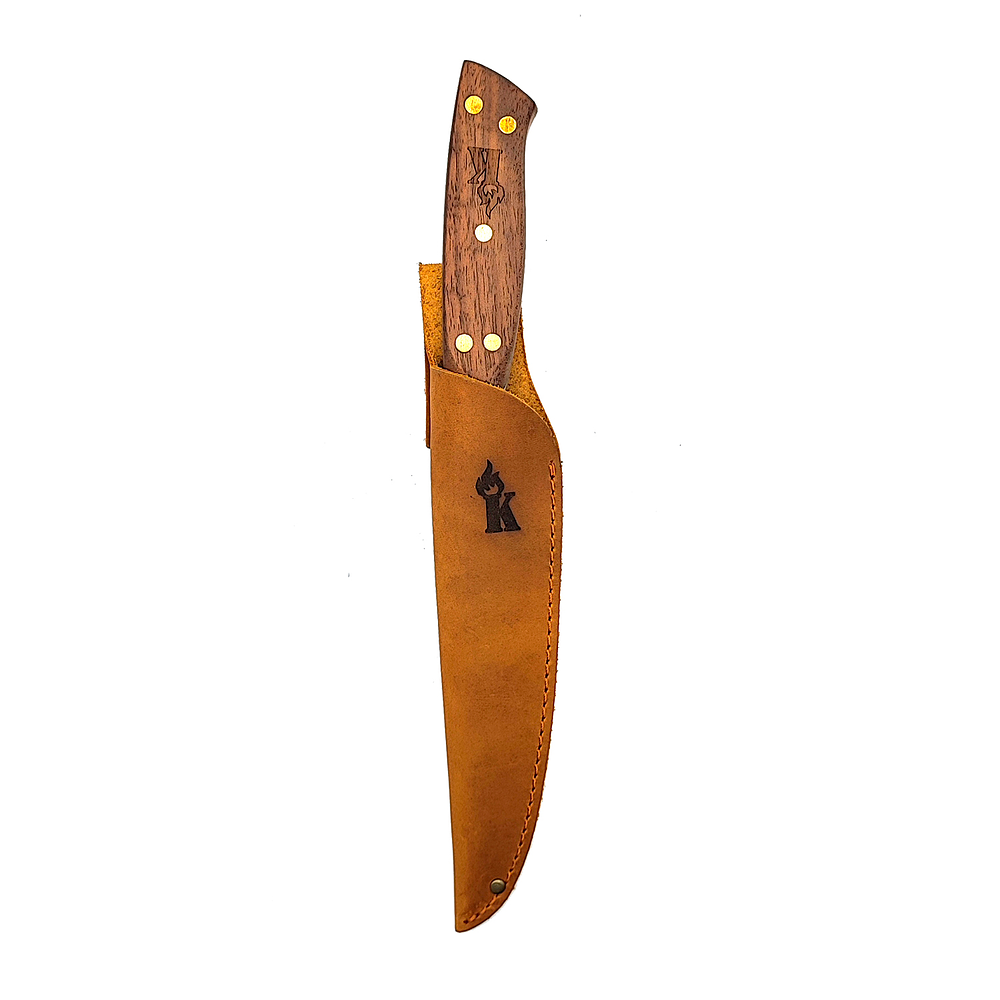 CUCHILLO 5" PELLAIFA CON FUNDA DE CUERO CAFÉ