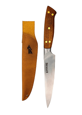 CUCHILLO 5" PELLAIFA CON FUNDA DE CUERO CAFÉ