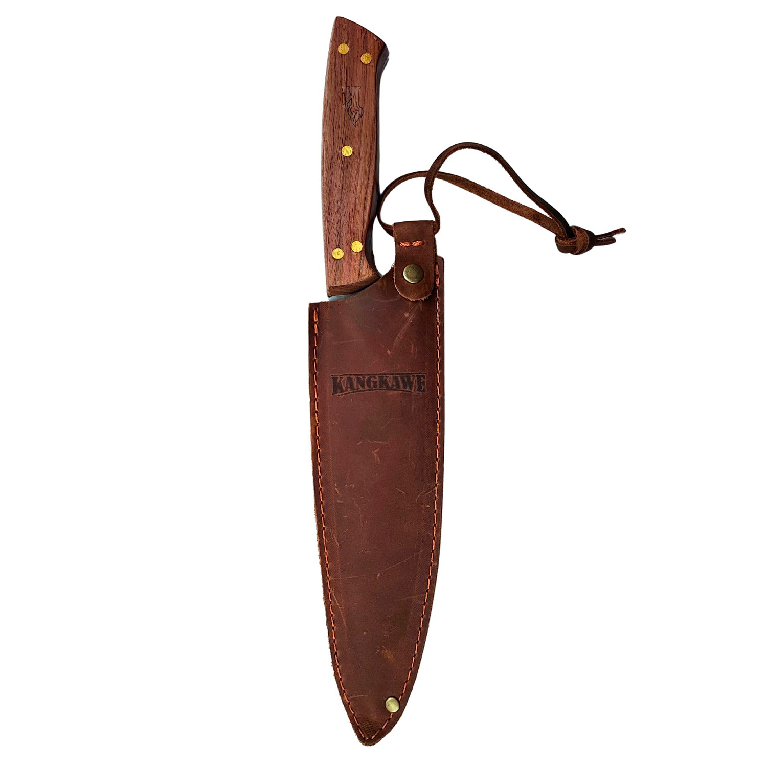 Cuchillo 8" Parrillero C/Funda De Cuero Café