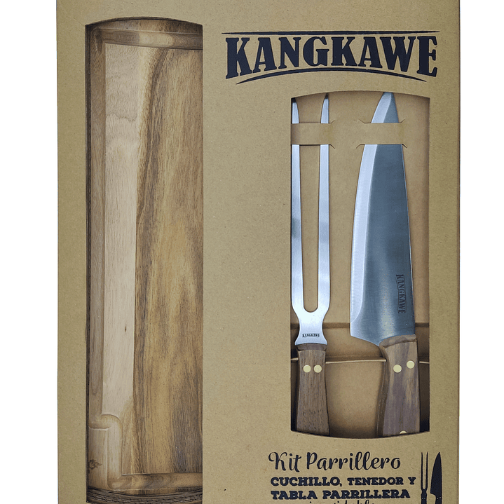 Set Parrillero Tabla + Cuchillo + Tenedor 6