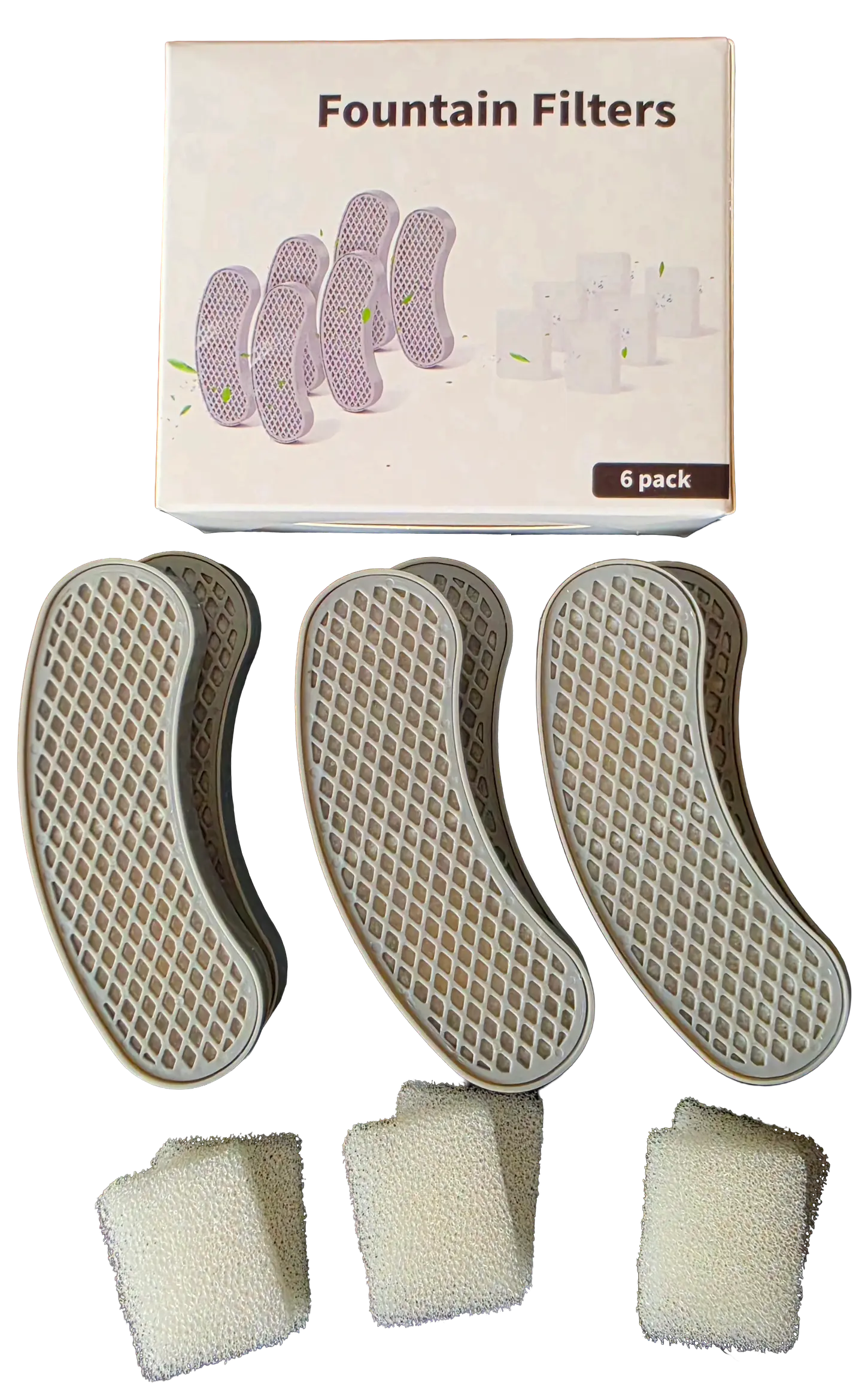 Pack de 6 filtros de purificación de 6 capas para fuente de agua inalámbrica 3