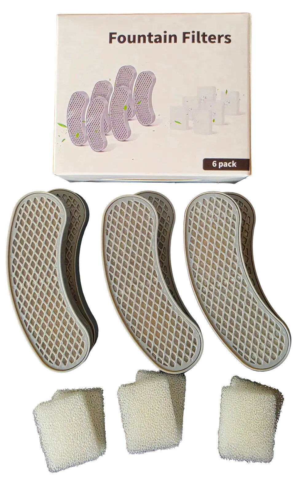 Pack de 6 filtros de purificación de 6 capas para fuente de agua inalámbrica 3