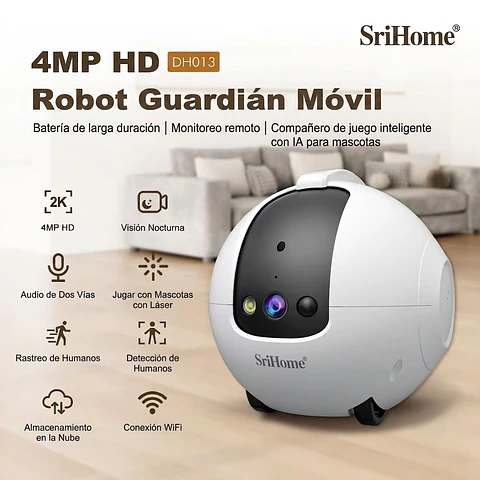 | PRÓXIMAMENTE | Robot Cámara 4MP 2K HD para monitoreo y juguete interactivo móvil