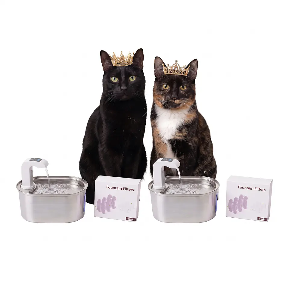 Pack 2 Bebederos inalámbricos 3,2L + 2 Packs de 6 filtros c/u, para Michi herman@s  1