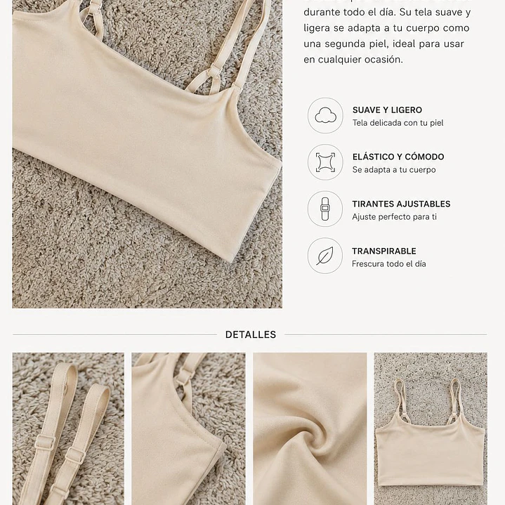 Peto Crop - Crema suave XS (todas las tallas) 4