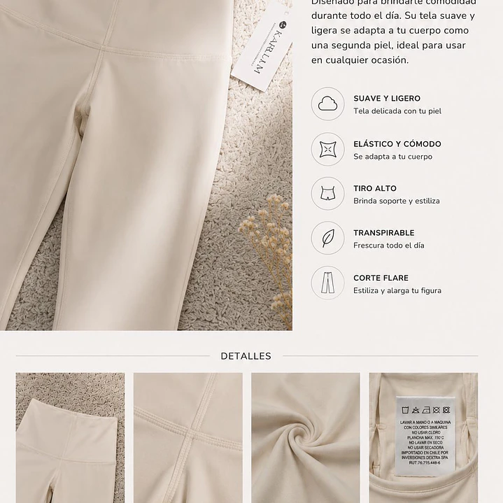Flare Pant - Crema Suave M (todas las tallas) 4