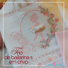 Trio de bailarinas em crivo-ARQUIVOS DIGITAIS