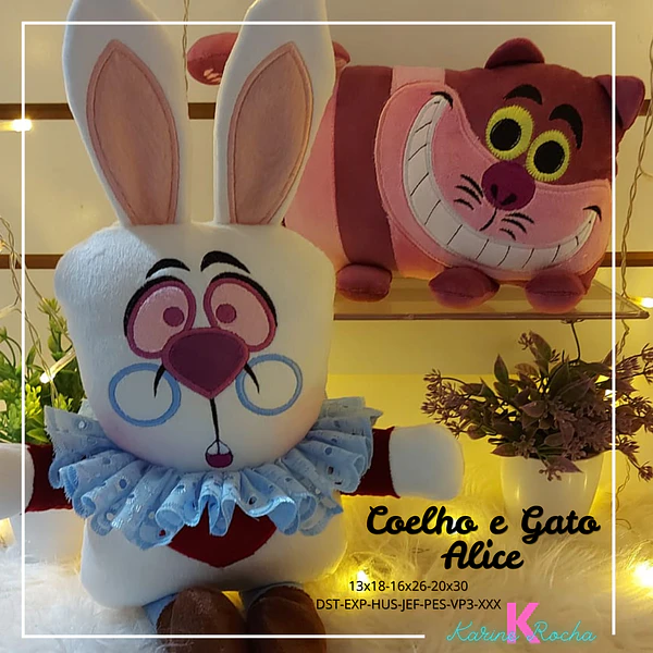 Combo Coelho e gato Alice-ARQUIVOS DIGITAIS