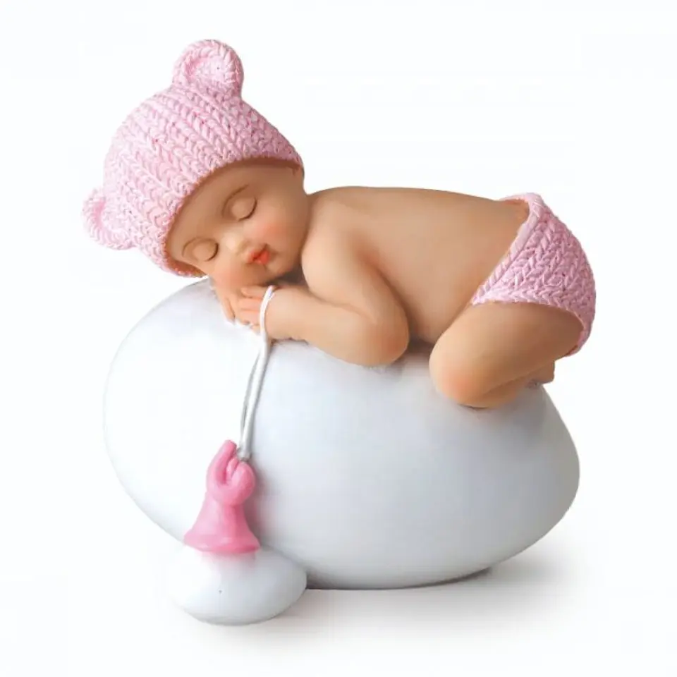 Figura para Bolo Bebe Rosa em ovo 1