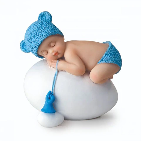 Figura para Bolo Bebe Azul em ovo