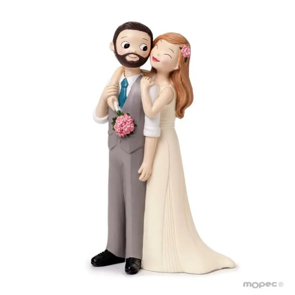 Figura para Bolo Noivo colete e barba 1