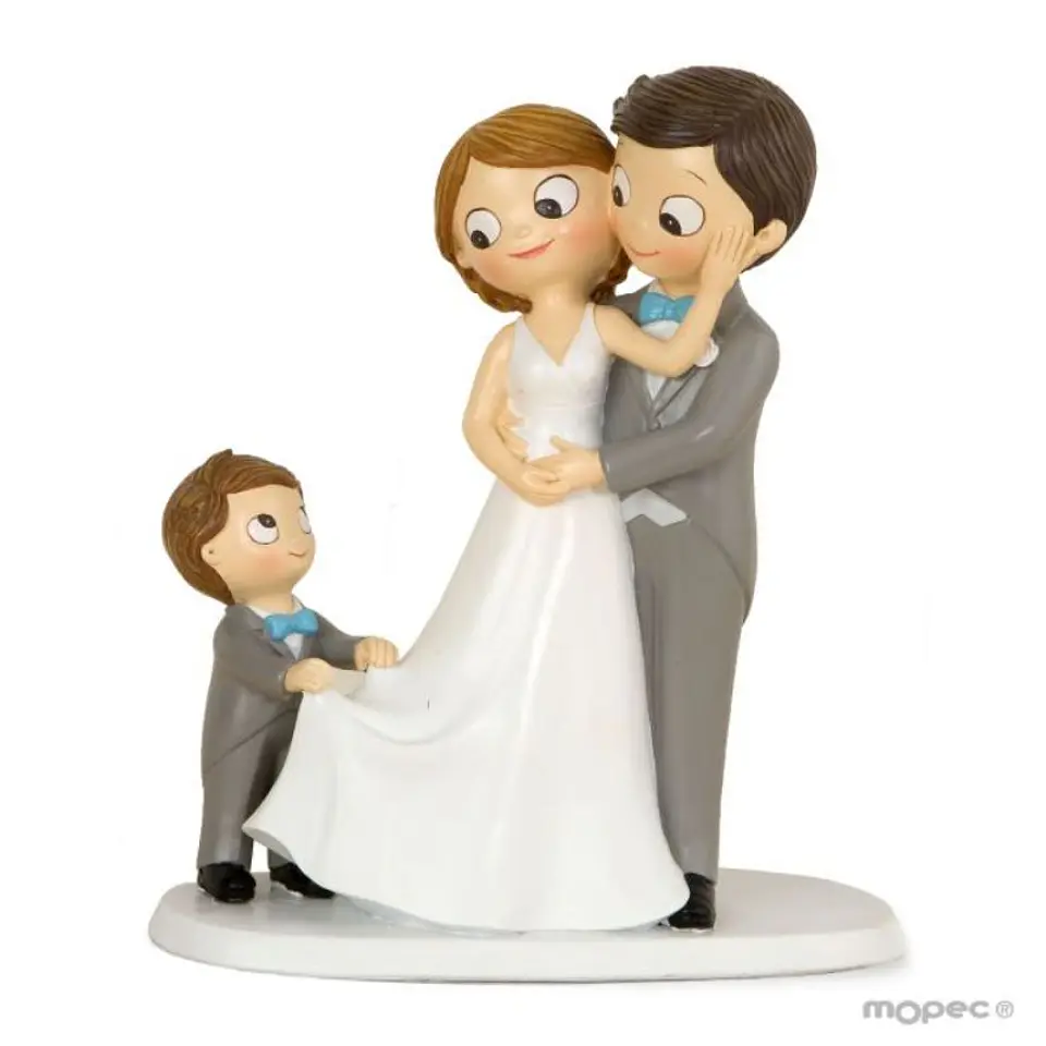 Figura para Bolo Noivos com Menino 1